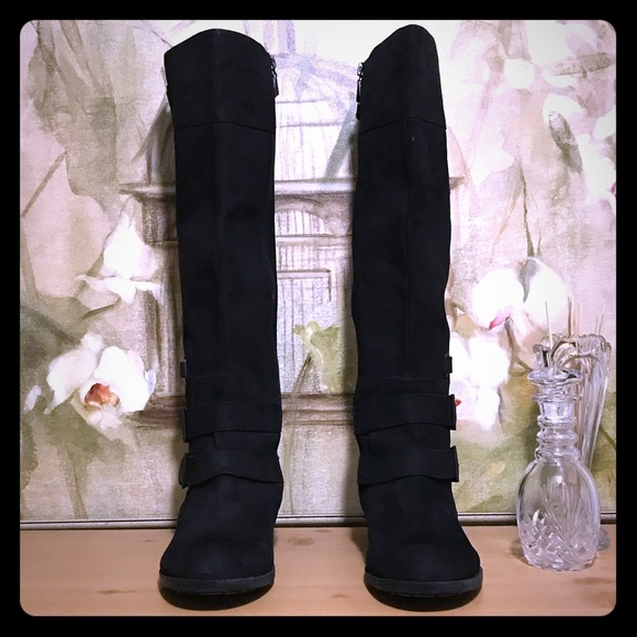 RACHEL Rachel Roy Tall Black Leather Boot - Picture 2 of 7